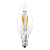 OSRAM LED-Lampen, klassische Minikerzenform, 40 Watts Ersatz, E14, B-shape, 2700 Kelvin, Warm weiß, Klares Glas, 2-er Pack