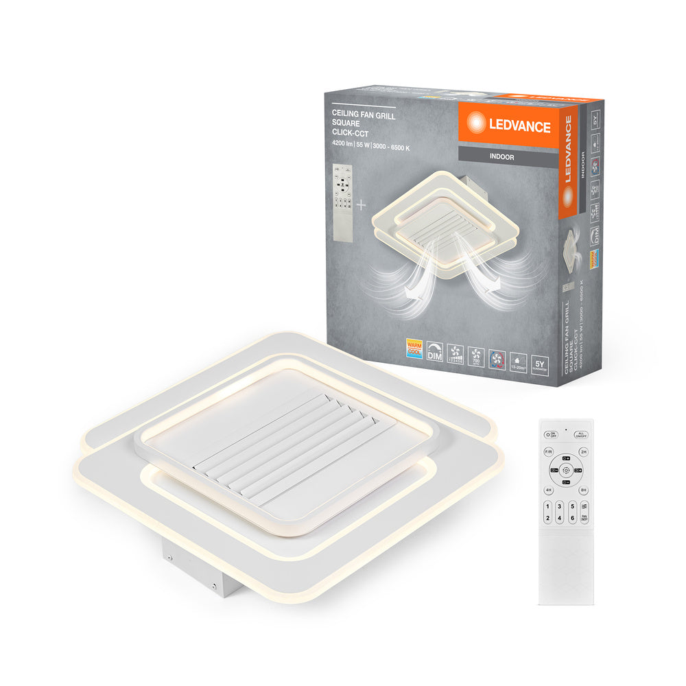 OSRAM LED Deckenventilator Square 55W CCT Weiß 3000K-6500K