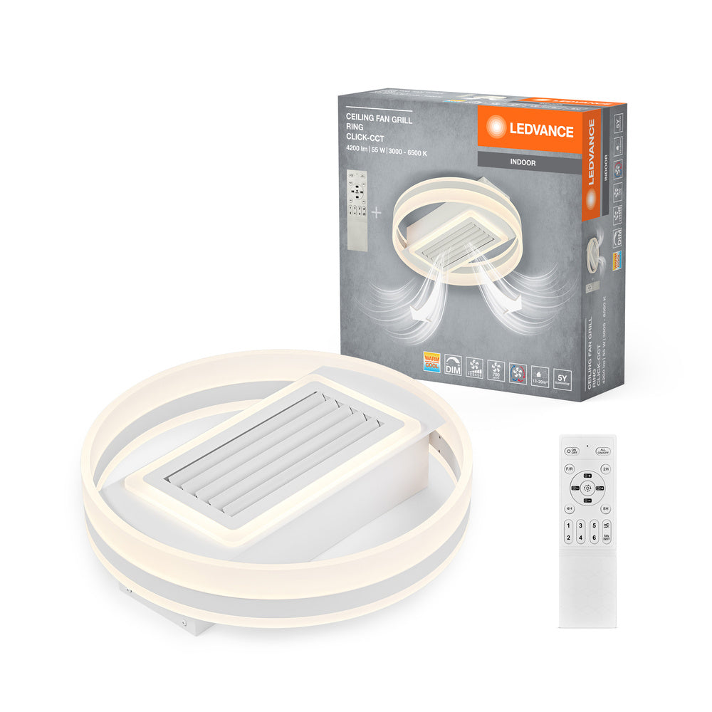 OSRAM LED Deckenventilator Ring 55W CCT Weiß 3000K-6500K