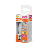 OSRAM LED Lampe LED Retrofit CLASSIC B DIM 4.8W 82 Frosted B22d, 470 lm, 2700 K, Warmweiß
