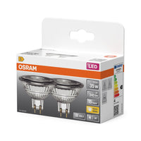 OSRAM Star LED lampe réflecteur pour douille GU5.3, verre clair, blanc chaud (2700K), 345 lumens, remplacement pour ampoules traditionnelles 35W, non dimmable, pack de 2