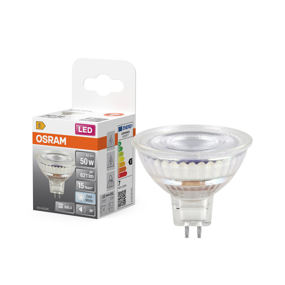 OSRAM LED STAR MR16 12V Spot LED ex 50W 6 5W 4000K Blanc Froid GU5 osram-led-star-mr16-12v-spot-led-ex-50w-6-5w-4000k-blanc-froid-gu5