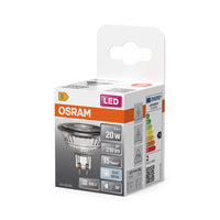 OSRAM MR16 lampe réflecteur LED avec culot GU5.3, blanc froid (4000K), spot en verre, 2,6W, remplacement pour lampe réflecteur 20W, LED STAR MR16 12 V