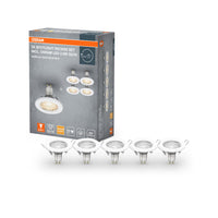 OSRAM spots encastrables en lot de 5, Ø 80mm, incl. 5x ampoules GU10-OSRAM (5x 2,6W), blanc, boîtier métallique, protection IP20
