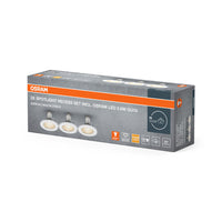 OSRAM LED SPOT ENCASTRÉ GU10 3x2,6W GU10 Blanc, 230 lm, 2700 K, Blanc chaud, Pack de 3