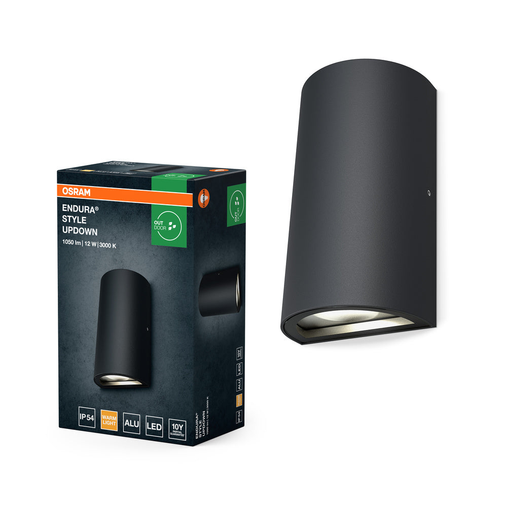 OSRAM LED Applique murale et plafonnier, luminaire pour applications extérieures, blanc chaud, 55,0 mm x 90,0 mm x 160,0 mm, ENDURA STYLE UPDOWN