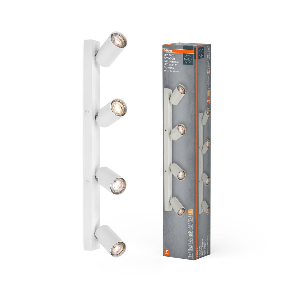 OSRAM LED SPOT OCTAGON Plafonnier 4 x 3,4W, GU10, 920lm, blanc