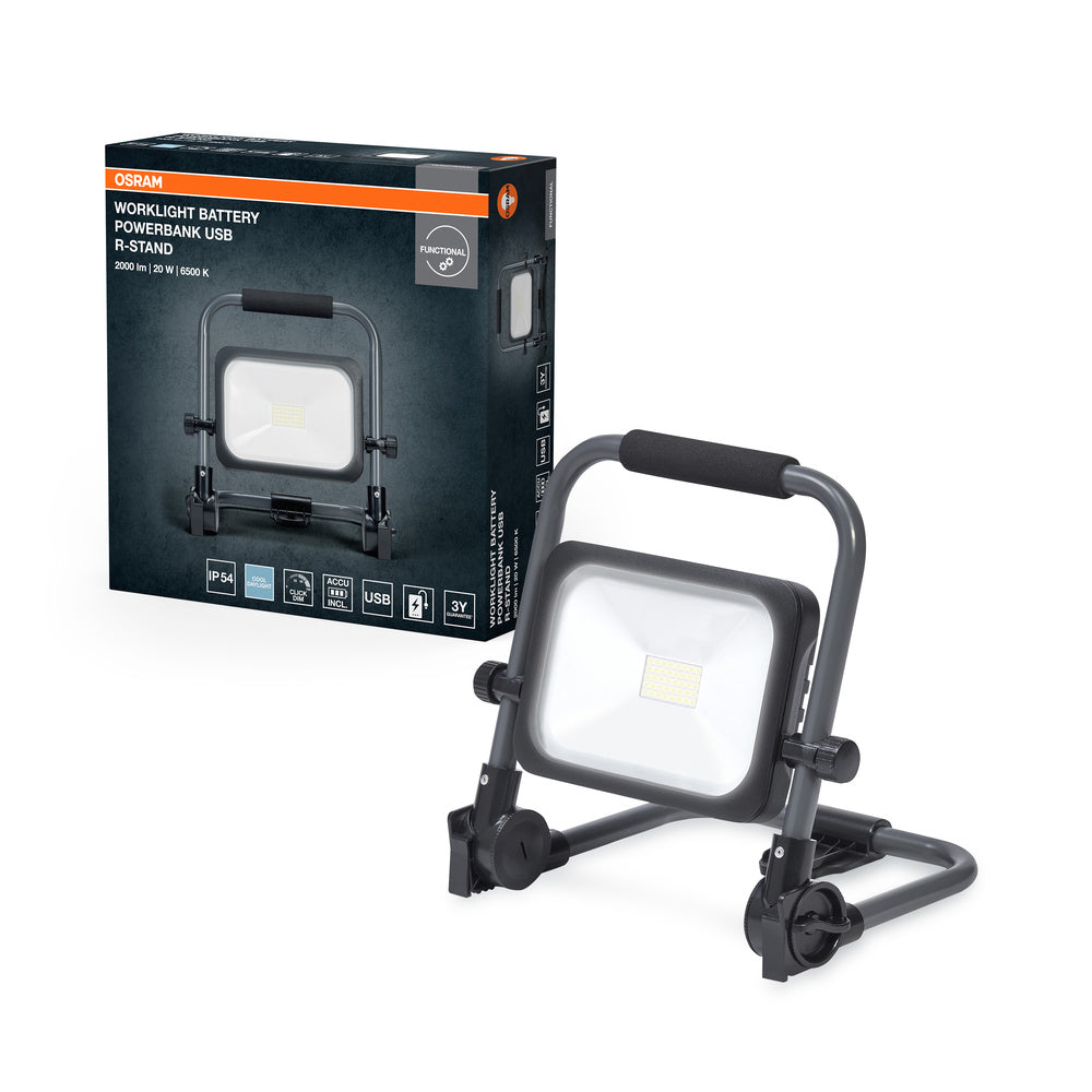 OSRAM LAMPES DE TRAVAIL VALEUR BATTERIE, USB, Projecteur 20W, 2000lm, 6500K