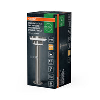 OSRAM ENDURA® Style Circle Double Solar Socle LED Lampe de chemin avec capteur 6W / 3000K Argent