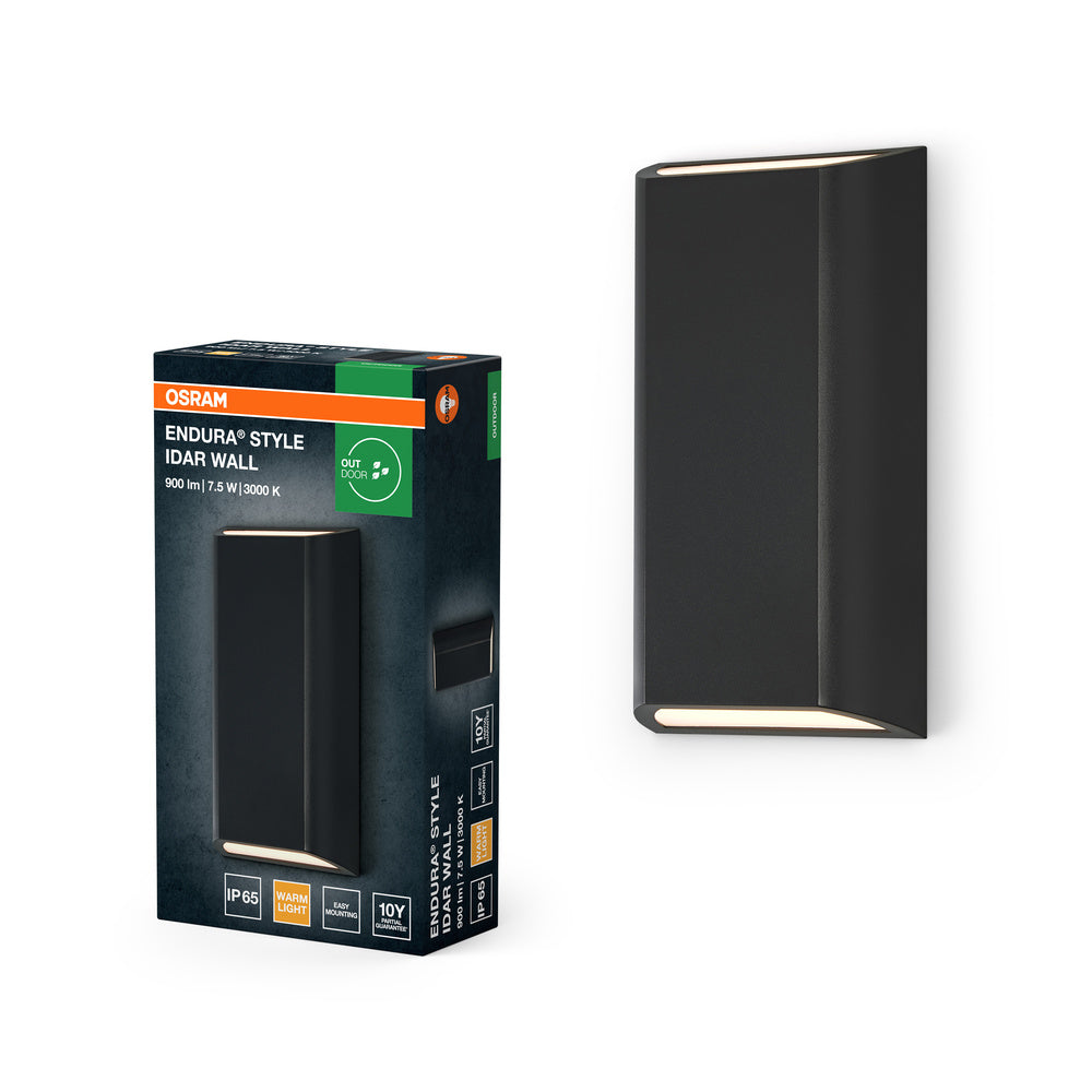 OSRAM ENDURA® Style IP65 Applique murale Idar Gris foncé, lampe murale, 340 lm, 3000 K, blanc chaud