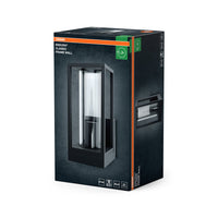 OSRAM LED Wandleuchte für 1x E27 Leuchtmittel, Design Leuchte mit Rahmendesign für Aussen für direkte Beleuchtung, aus hochwertigem Aluminium und Glas, ENDURA FRAME Wall E27