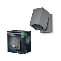 OSRAM ENDURA Classic Cube Außen-Wandleuchte, silber, GU10