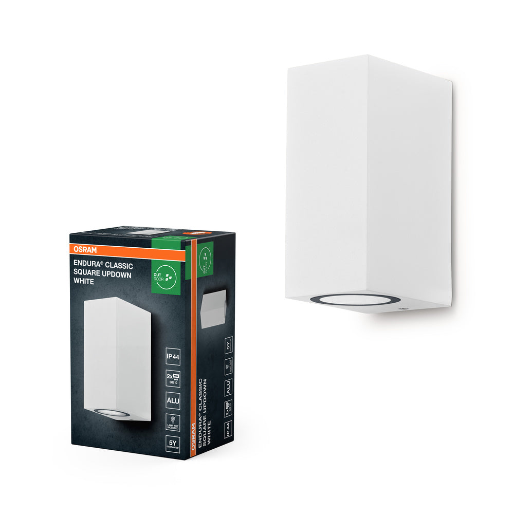 OSRAM ENDURA Square Updown Außen-Wandleuchte, weiß, GU10