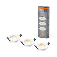 OSRAM LED Spot encastrable lot de 3, 3x 5W, Ø 90mm, blanc chaud, gradable en continu par interrupteur mural, blanc