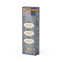 OSRAM LED Spot encastrable lot de 3, 3x 5W, Ø 90mm, blanc chaud, gradable en continu par interrupteur mural, blanc