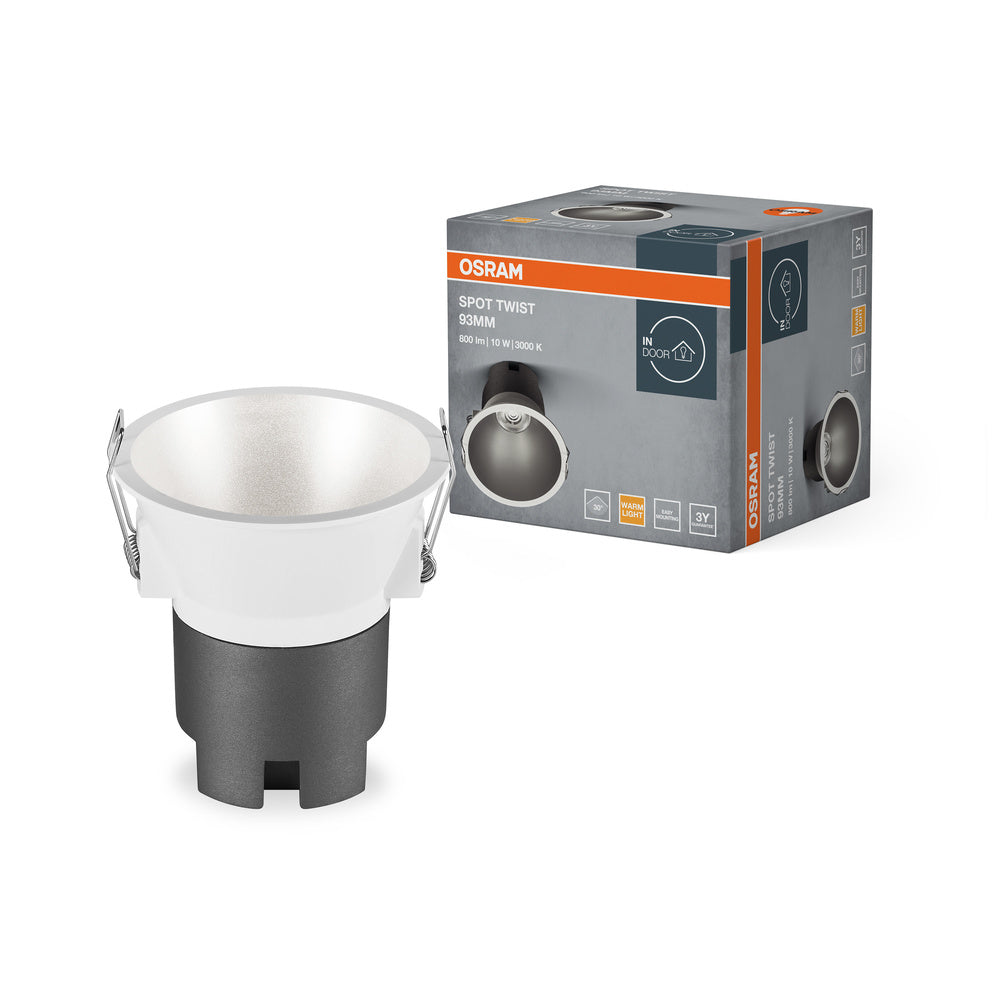 OSRAM SPOT TWIST Ø 93mm Plafonnier encastré, argent, 10W, 800lm, 830 WT