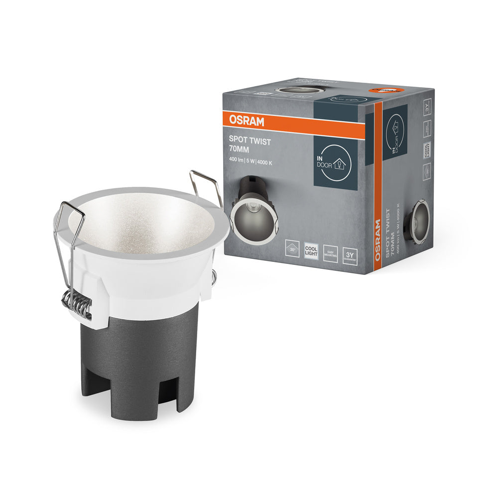 OSRAM SPOT TWIST Ø 70mm Downlight, argent, 5W, 400lm, 840 WT