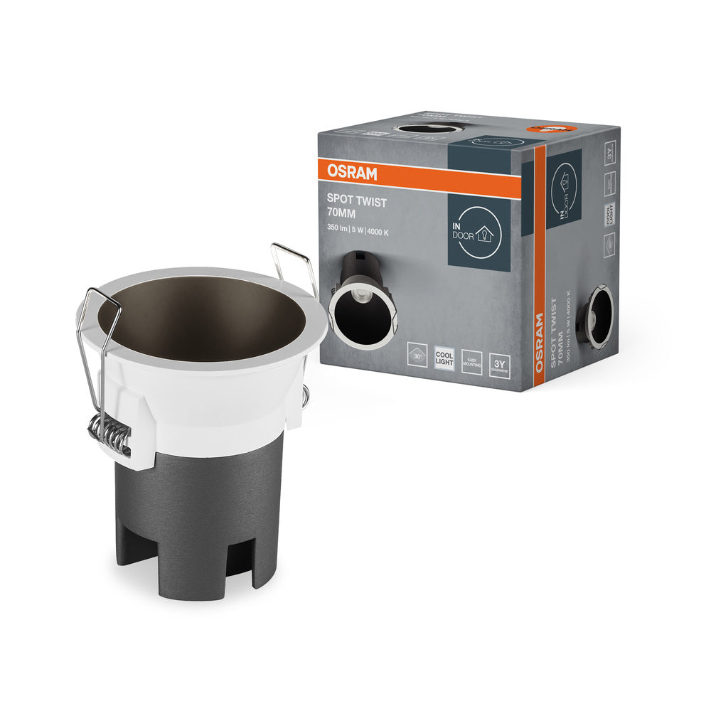 OSRAM SPOT TWIST Ø 70mm Plafonnier encastré, noir, 5W, 400lm, 840 WT