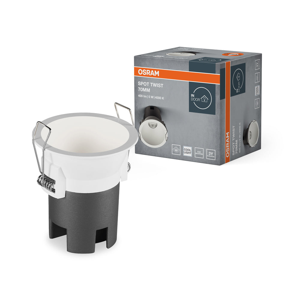 OSRAM SPOT TWIST Downlight, Ø 70mm, blanc, 5W, 400lm, 840 WT