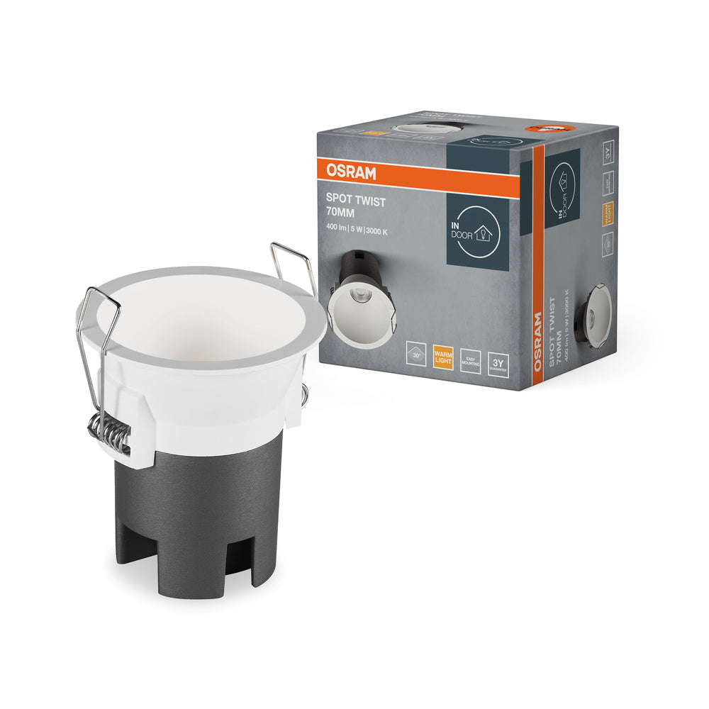 OSRAM SPOT TWIST Downlight Ø 70mm, blanc, 5W, 400lm, 830 WT