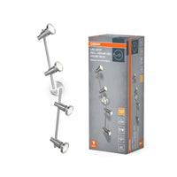OSRAM LED SPOT ARGENT BROSSÉ Plafonnier, GU10, 4 x 2.6W, 2700K