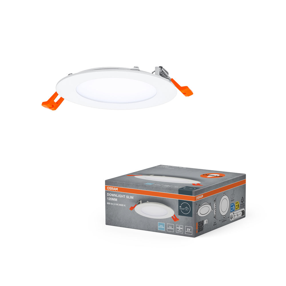 OSRAM ENCASTRÉ SLIM DOWNLIGHT LED Plafonnier, Ø 120mm, 220…240V 8W / 6500K Blanc froid