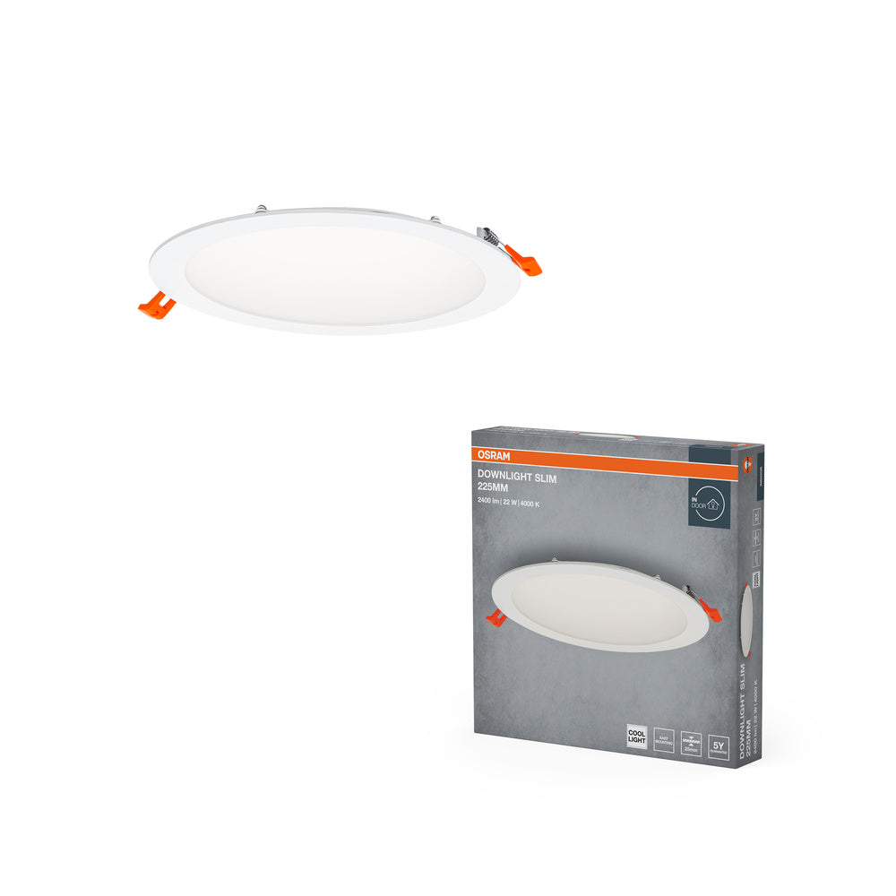 OSRAM ENCASTRÉ SLIM DOWNLIGHT LED Plafonnier, Ø 225mm, 220…240V 22W / 4000K Blanc froid
