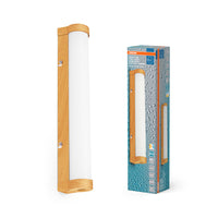 OSRAM ORBIS Tube miroir de salle de bain applique murale verre givré 9W 40cm décor bois