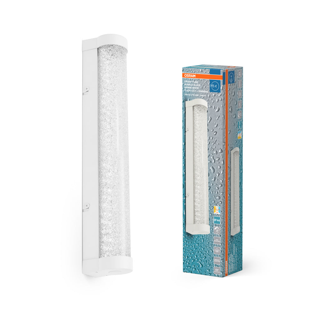 OSRAM ORBIS Tube miroir de salle de bain/applique murale verre à bulles 9W 40cm dimmable blanc