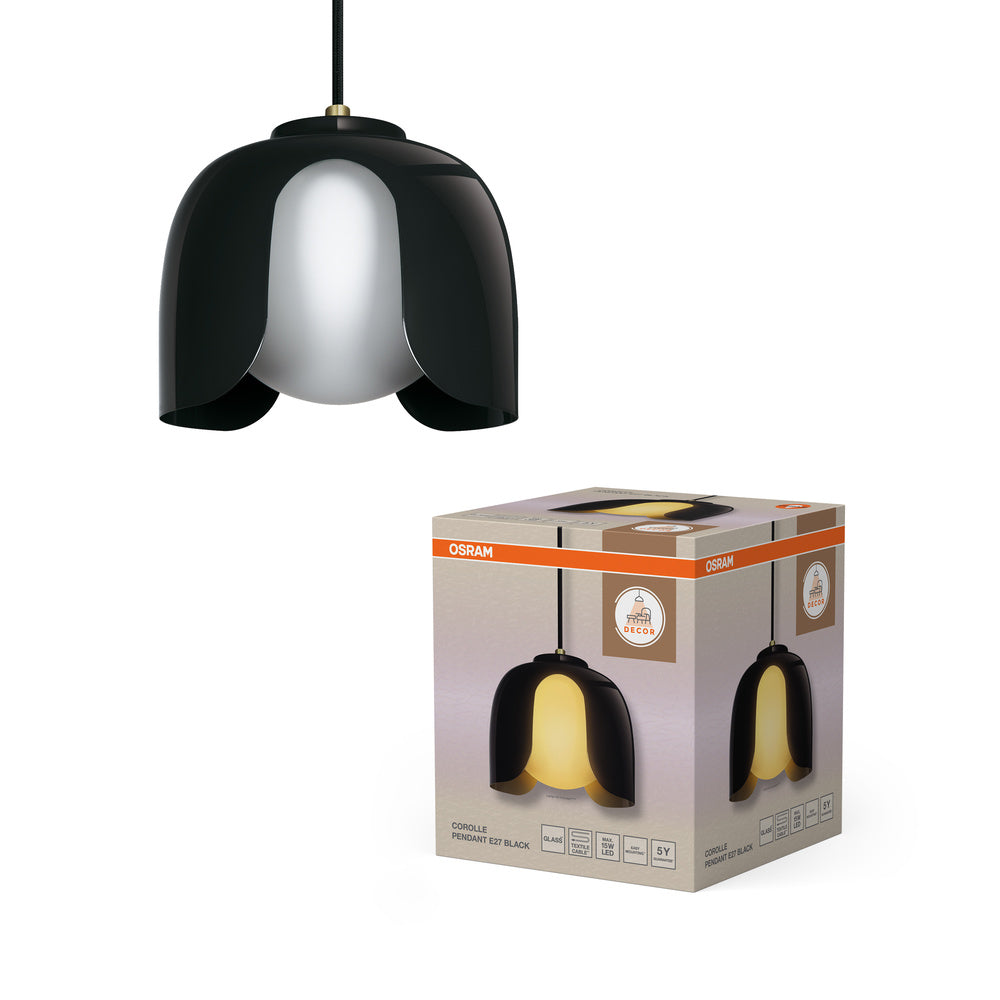 OSRAM Suspension Décor Corolle E27 Noir