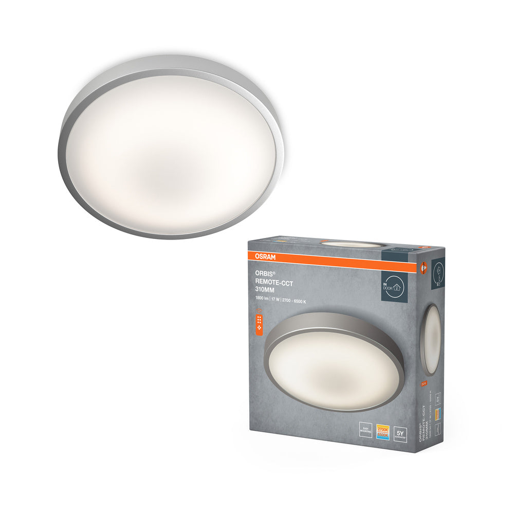 OSRAM ORBIS® Plafonnier CCT / DIM Télécommande-CCT 310mm 14W, 1000 lm, 2700…6500 K, Blanc réglable