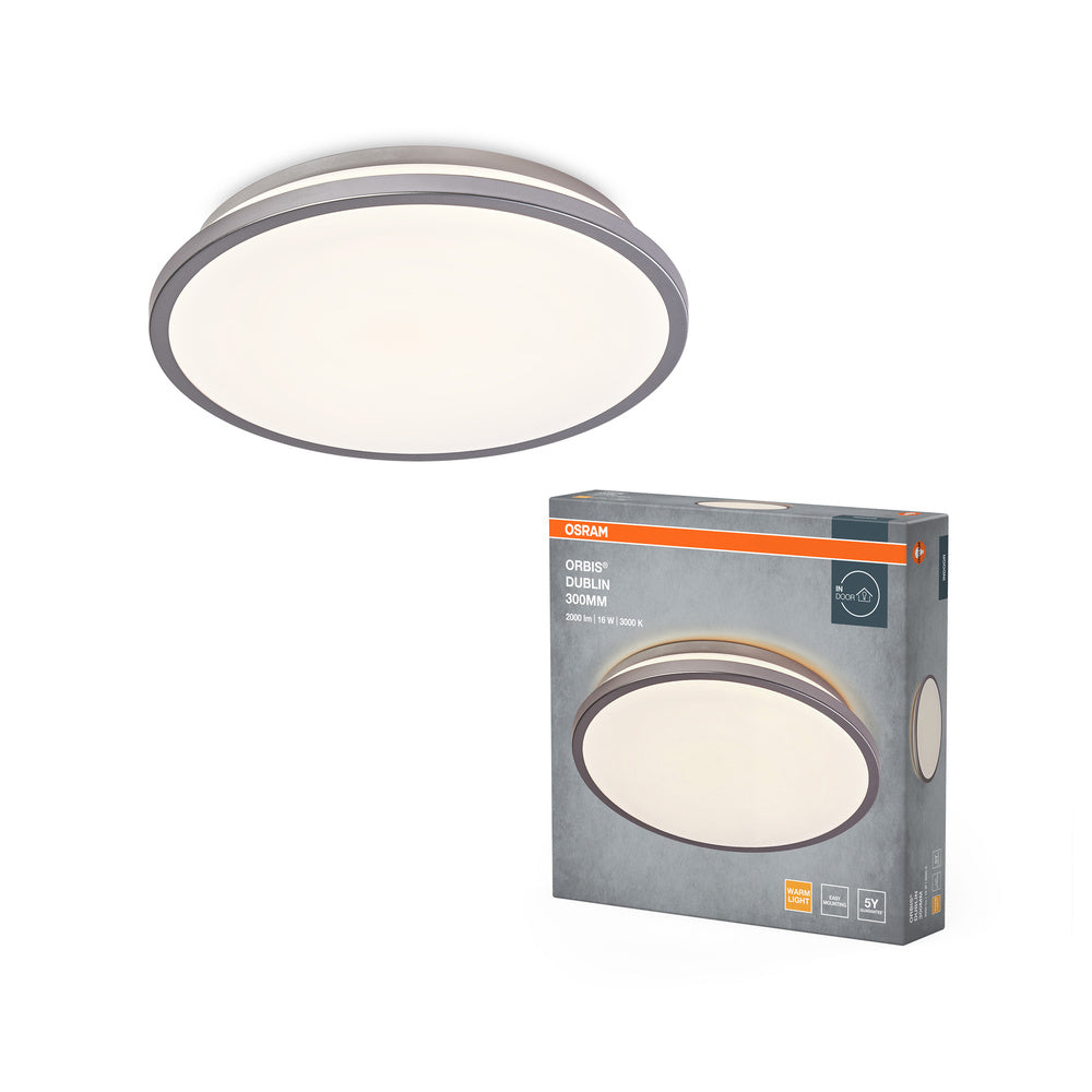 OSRAM ORBIS DUBLIN Plafonnier, argent, 16W, 2000lm