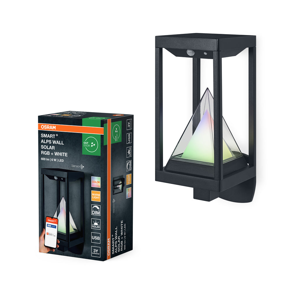 OSRAM SMART+ Applique murale solaire extérieure Bluetooth, capteur