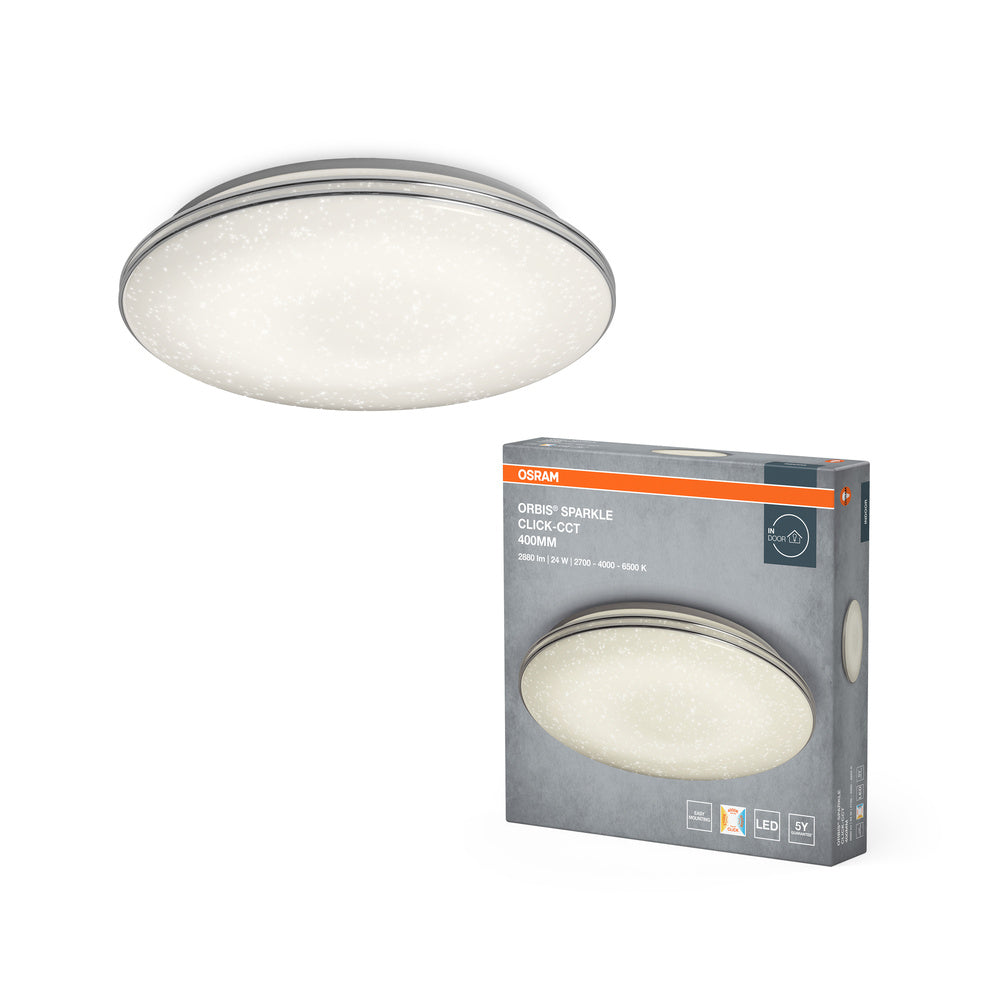 OSRAM ORBIS® Deckenleuchte Sparkle Click-CCT 400mm 24W, 2000 lm, 2700…6500 K, Tunable White