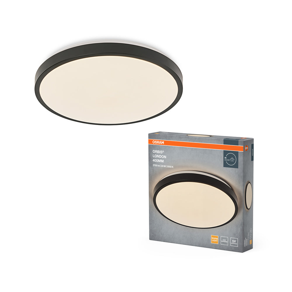 OSRAM ORBIS LONDON Plafonnier, noir, 24W, 2700lm
