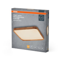 OSRAM ORBIS Alicia plafonnier dimmable Click-DIM 36W 495x495mm décor bois