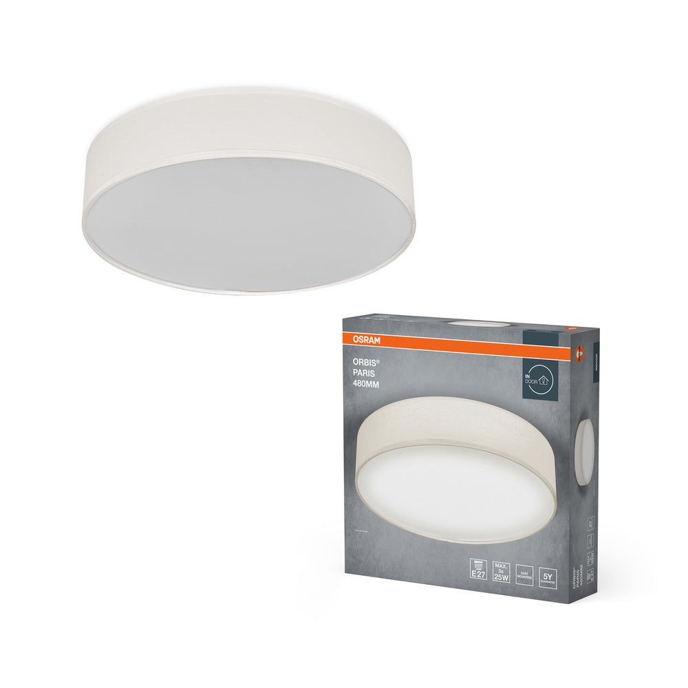 OSRAM ORBIS PARIS Plafonnier 480mm, beige, 3xE27