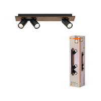 OSRAM DECOR SPOT MERCURY Deckenleuchte, 3 x 3,4W, Holzoptik schwarz