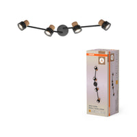 OSRAM DECOR SPOT CORK Plafonnier, 4 x 3,4W, 920lm, noir