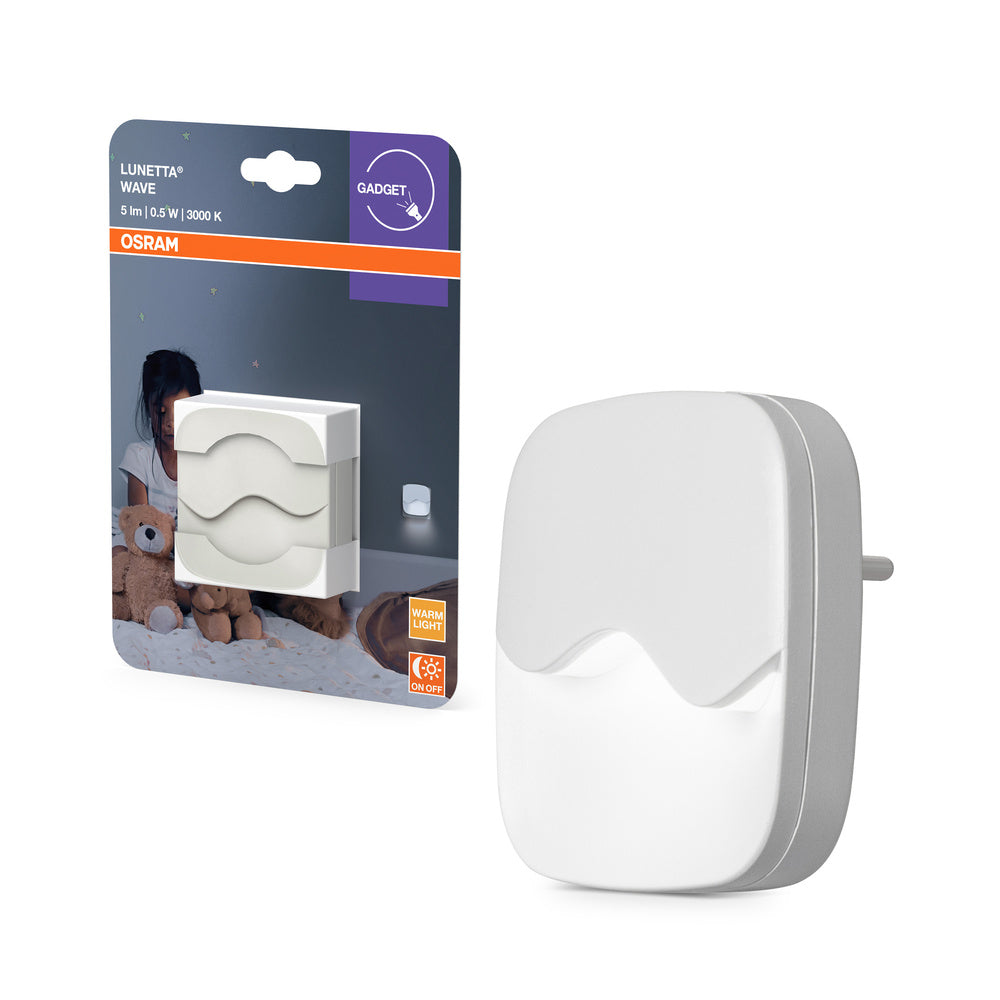 OSRAM LUNETTA Wave veilleuse de nuit avec capteur LED pour prise 0,50W / 3000K blanc chaud