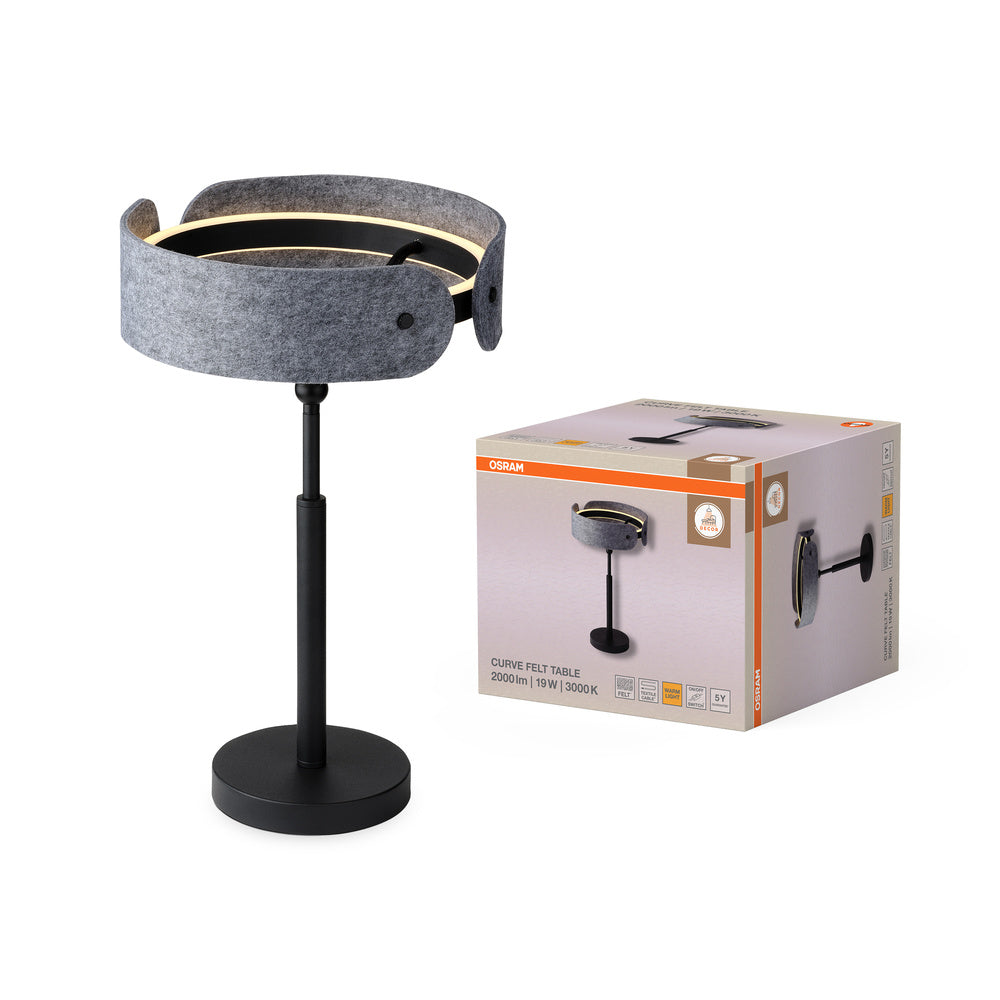 OSRAM Decor Curve Felt Table 19W 830 Dark Grey