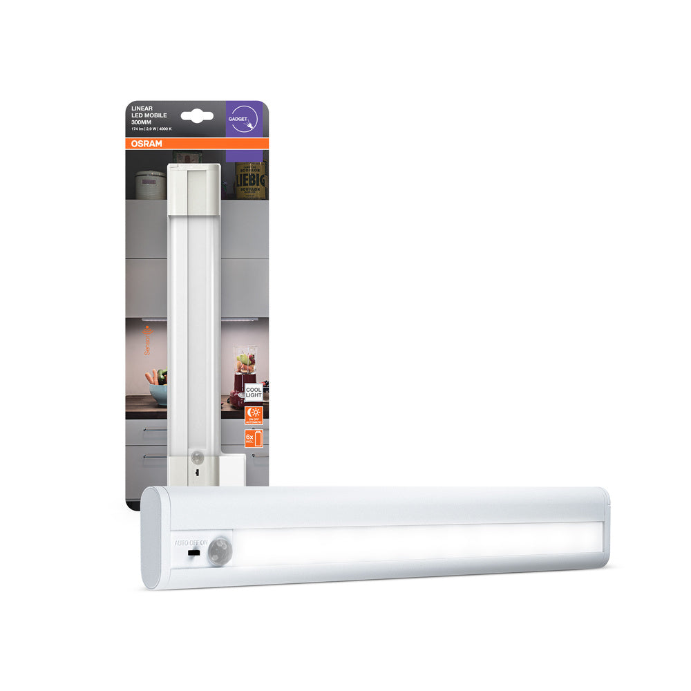 OSRAM Linear LED Mobile Battery Unterbauleuchte 300mm, 174lm, 2.9W, 4000K, Weiß