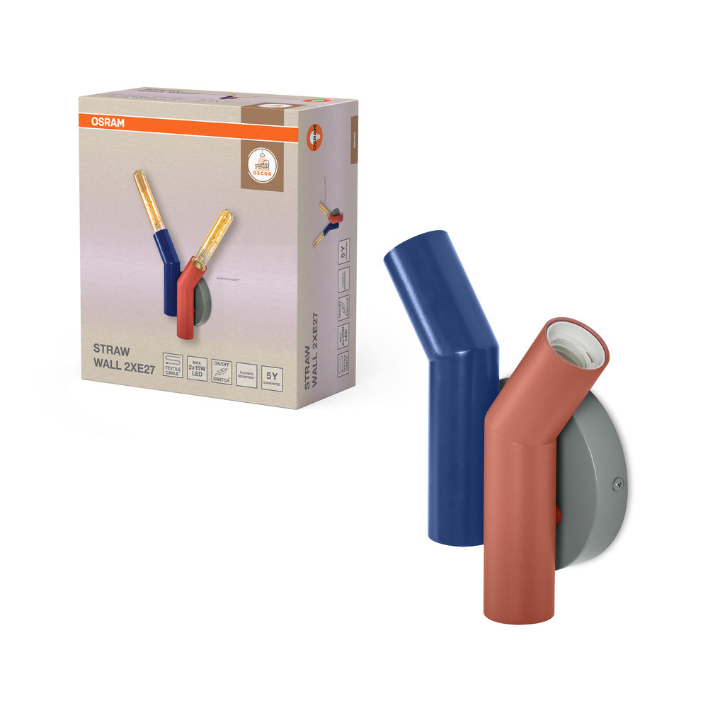 OSRAM DECOR Applique paille, 2 flammes, E27, multicolore