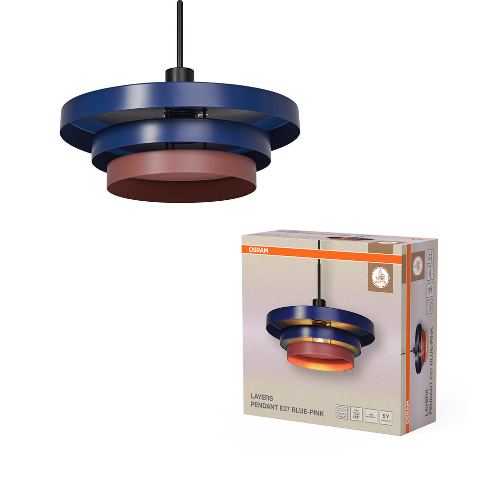 OSRAM DECOR Suspension Layers Bleu, E27