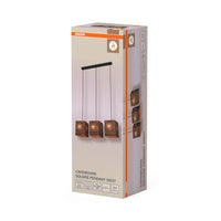OSRAM DECOR Suspension Décor Carton Carré marron, 3xE27