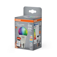 OSRAM Matter SMART+ Classique LED Lampe RGBW FR B22D 9W, 806 lm, 2700…6500 K, RGBW