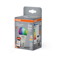 OSRAM Matter SMART+ LED Lampe, RVB, Optique givrée, 9W, 806lm, E27
