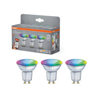 OSRAM Matter SMART+ LED Lampe Spot RGBW mehrfarbig (ex 32W) 5W / 2700-6500K GU10 3er