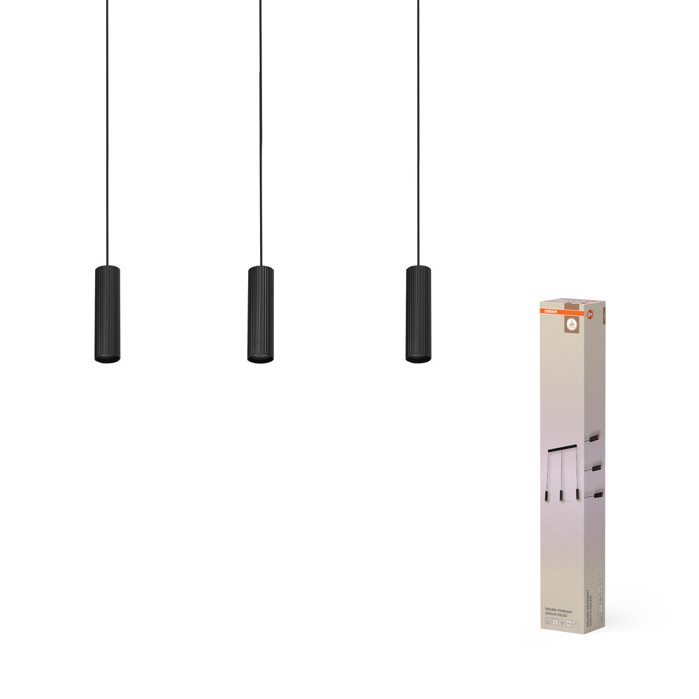 OSRAM DECOR Suspension LED Tambours Noir, 3 flammes, GU10