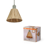 OSRAM DECOR Suspension Décor Raphia vert-brun, E27, 200 mm